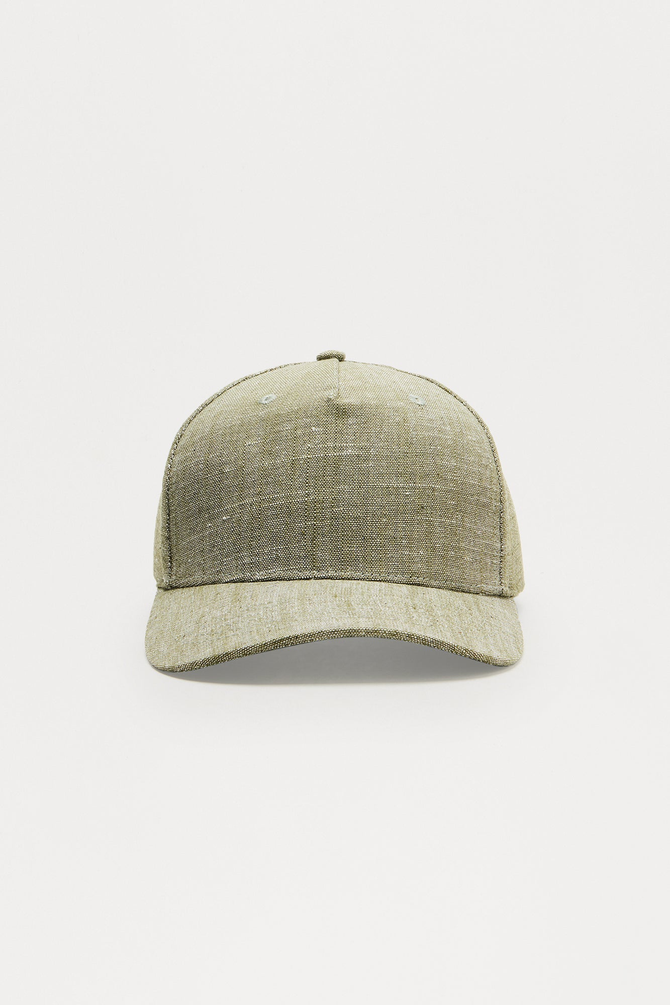Textured Linen Snapback Hat - Green