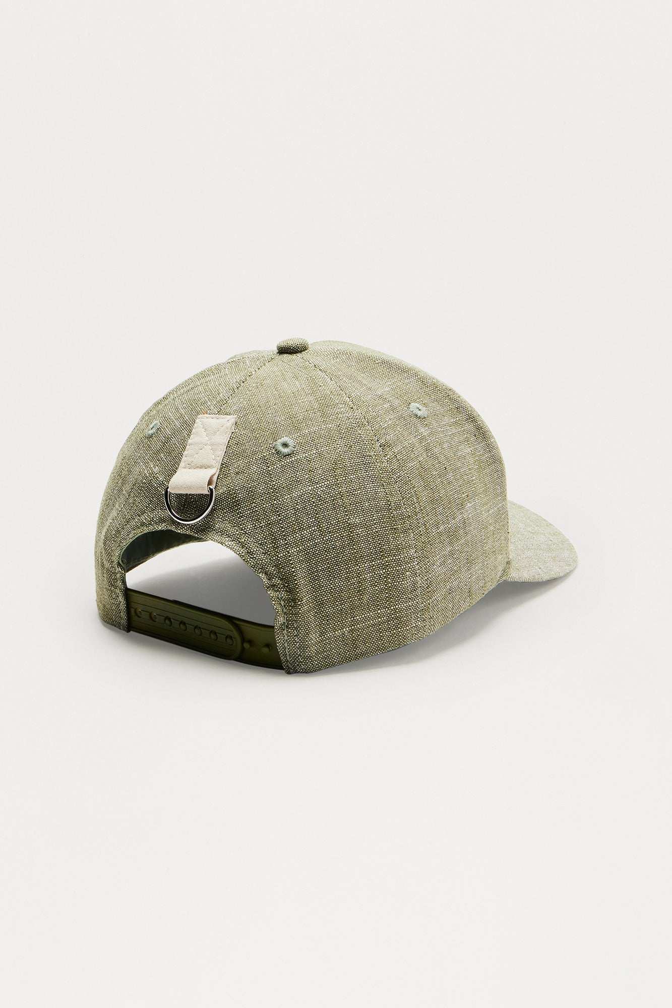 Textured Linen Snapback Hat - Green