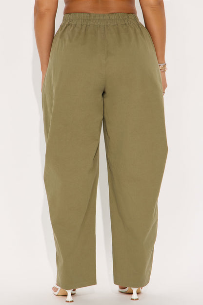 Alinea Barrel Twill Pant - Olive