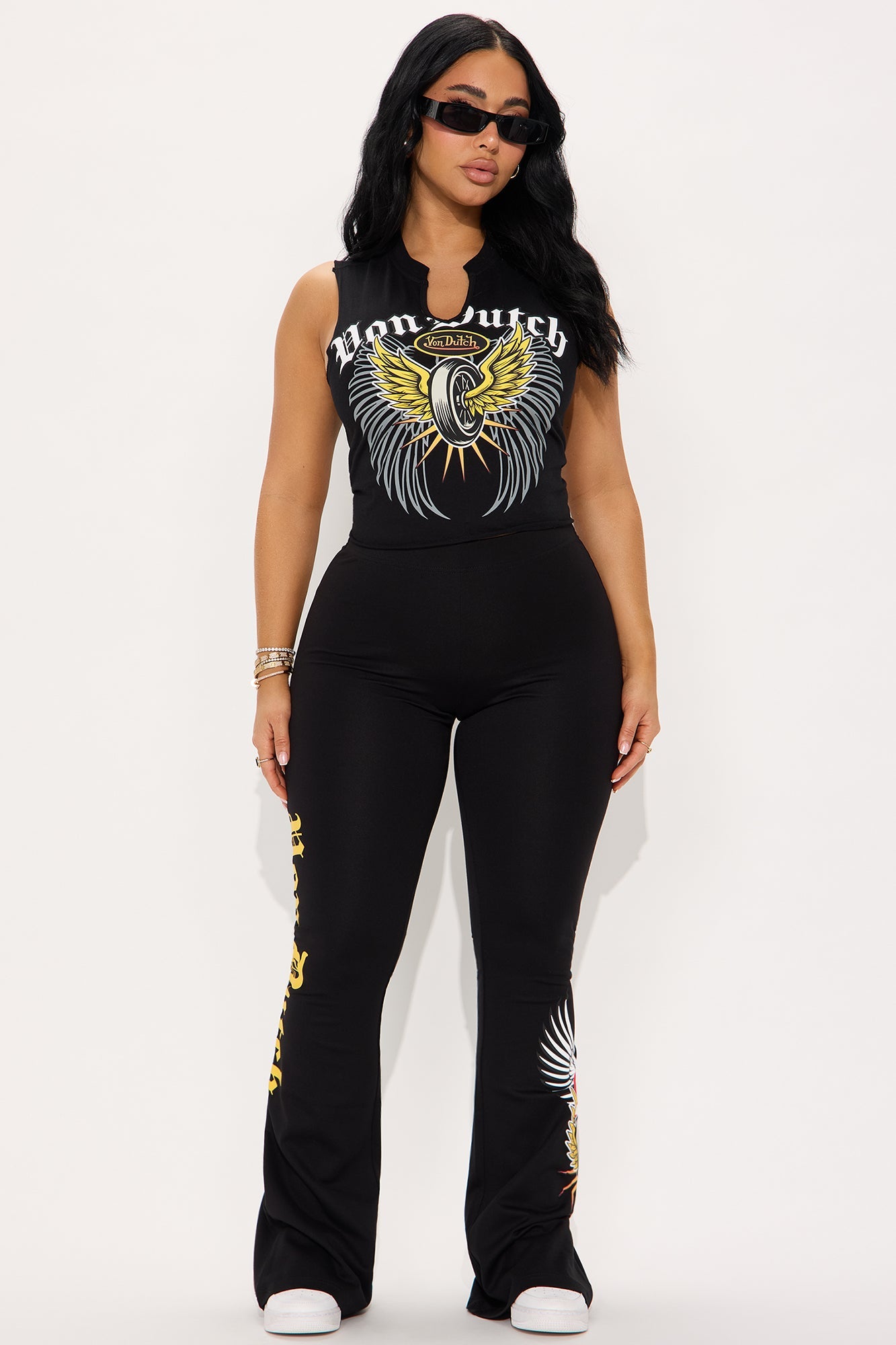 Von Dutch Wheels Up Flared Pant - Black