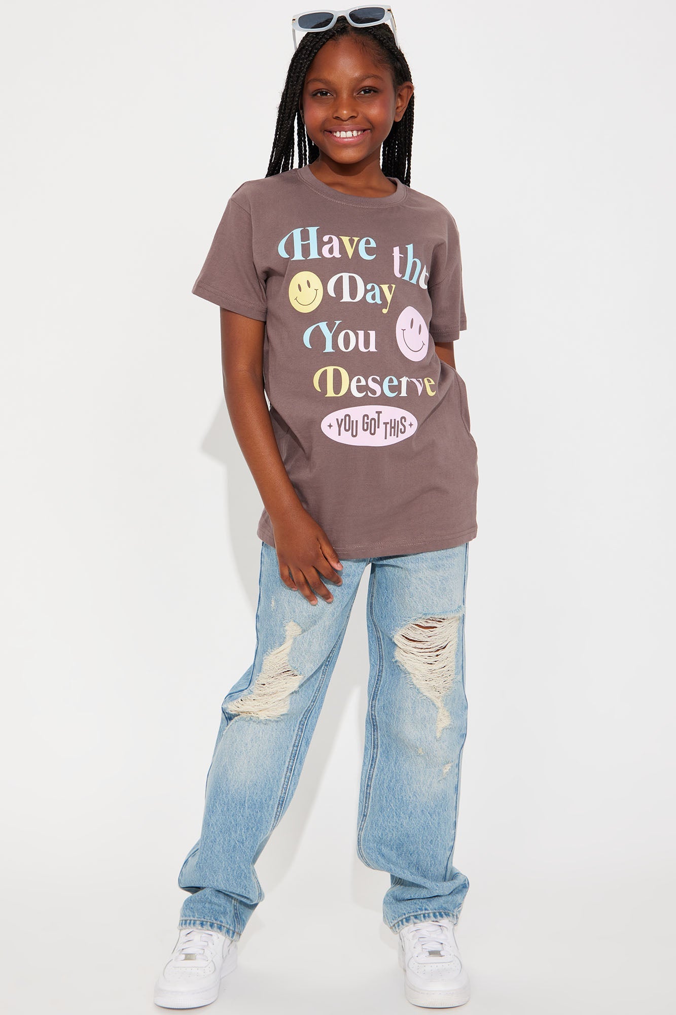 Mini Have The Day You Deserve Short Sleeve T-Shirt - Chocolate