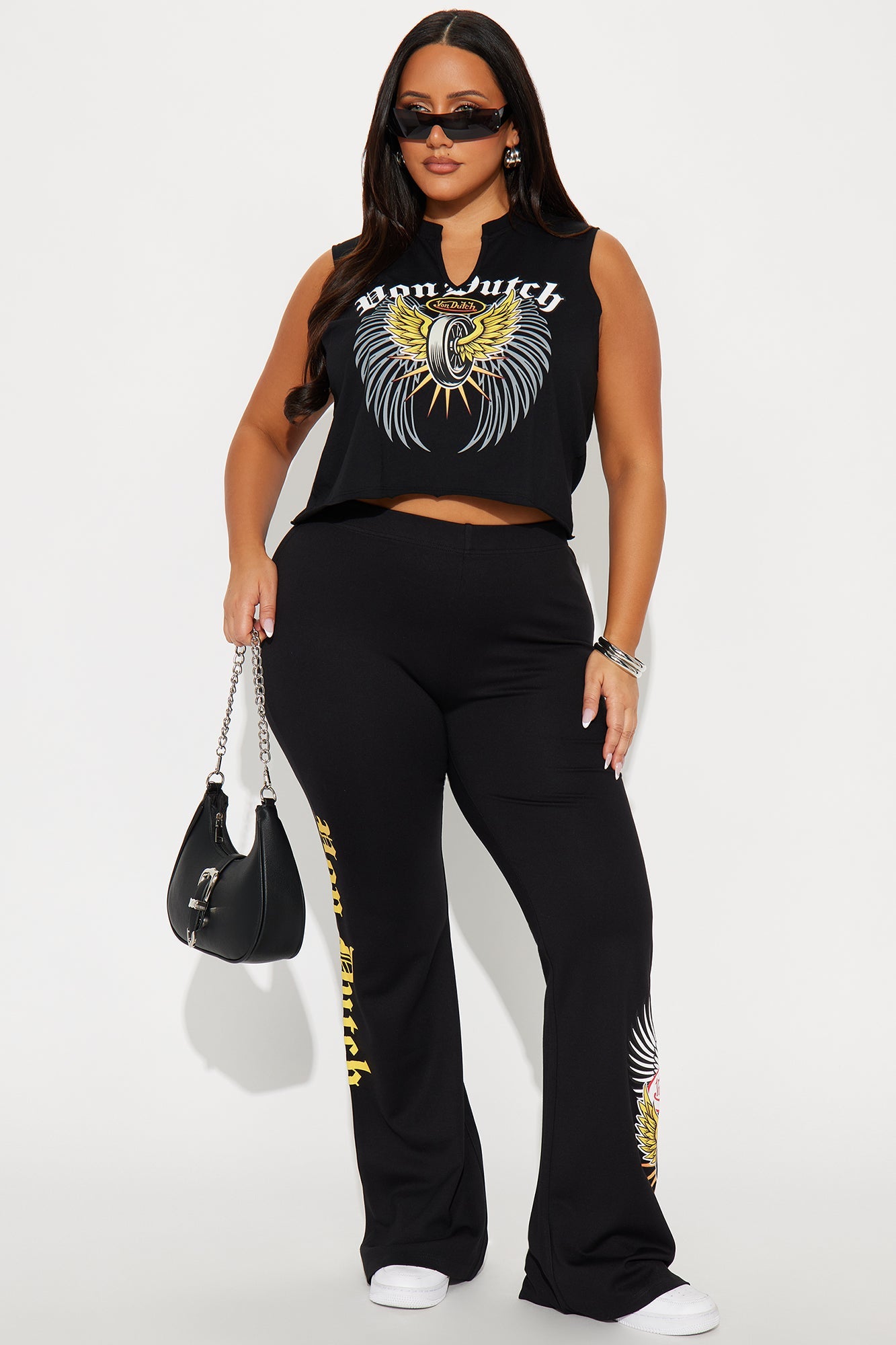 Von Dutch Wheels Up Flared Pant - Black