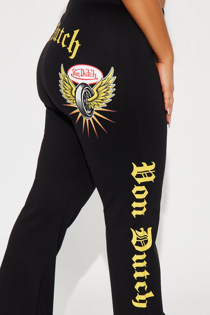 Von Dutch Wheels Up Flared Pant - Black
