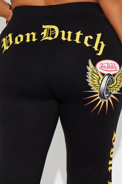 Von Dutch Wheels Up Flared Pant - Black