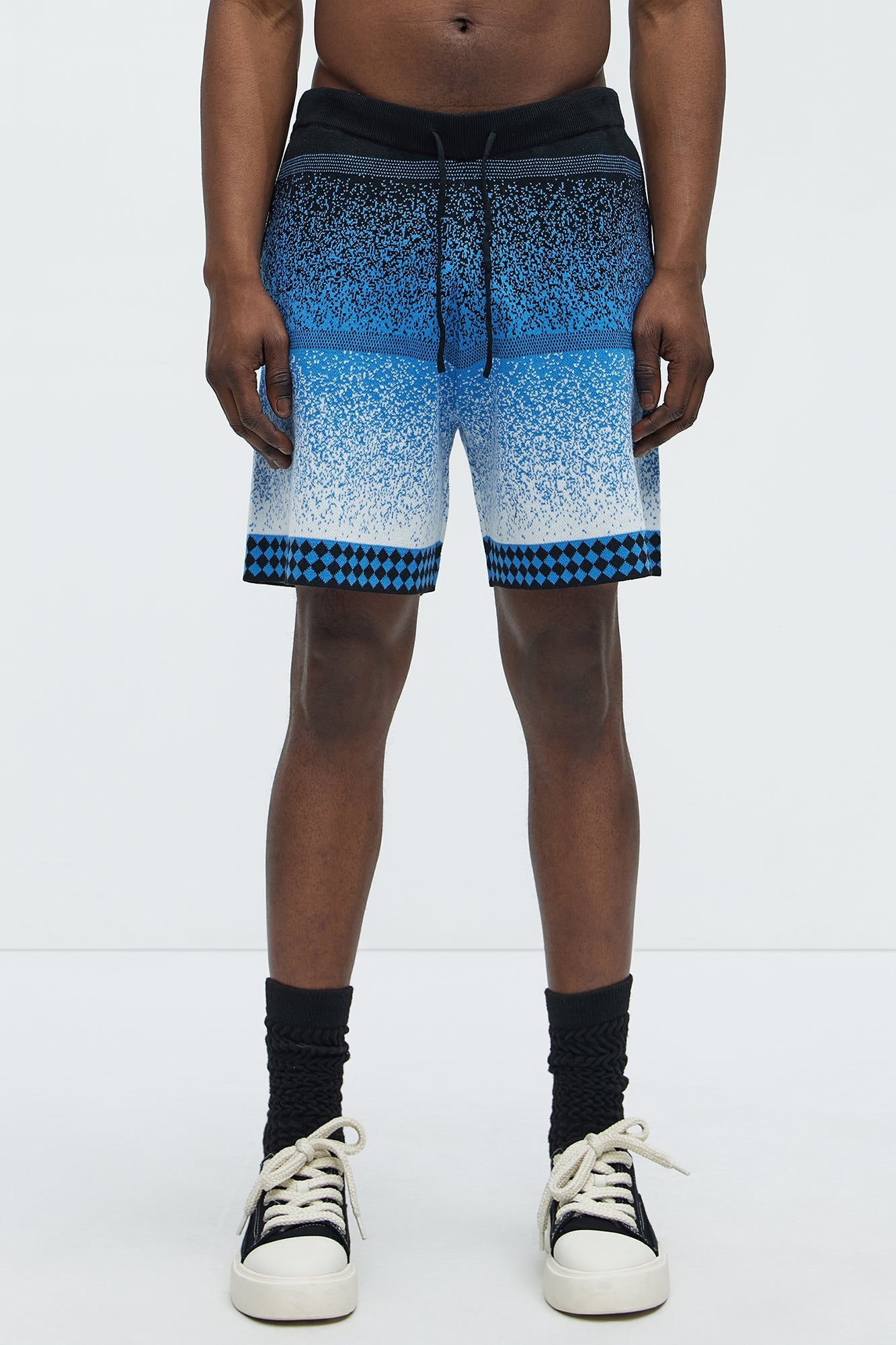 Day To Night Gradient Relaxed Knitted Shorts - Multi Color