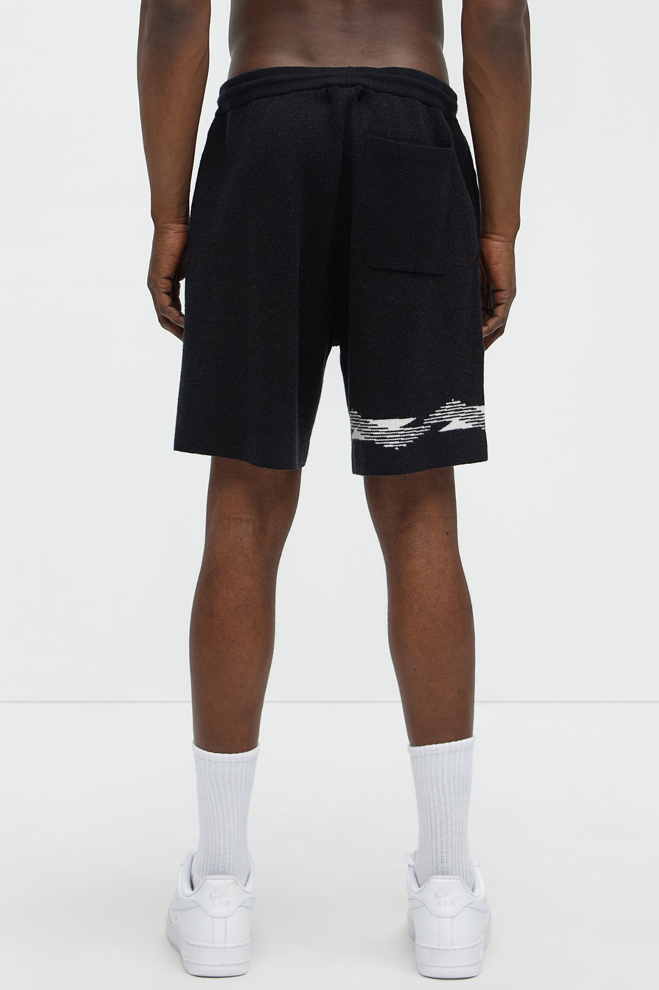 Dragon Palm Knitted Relaxed Shorts - Black/combo