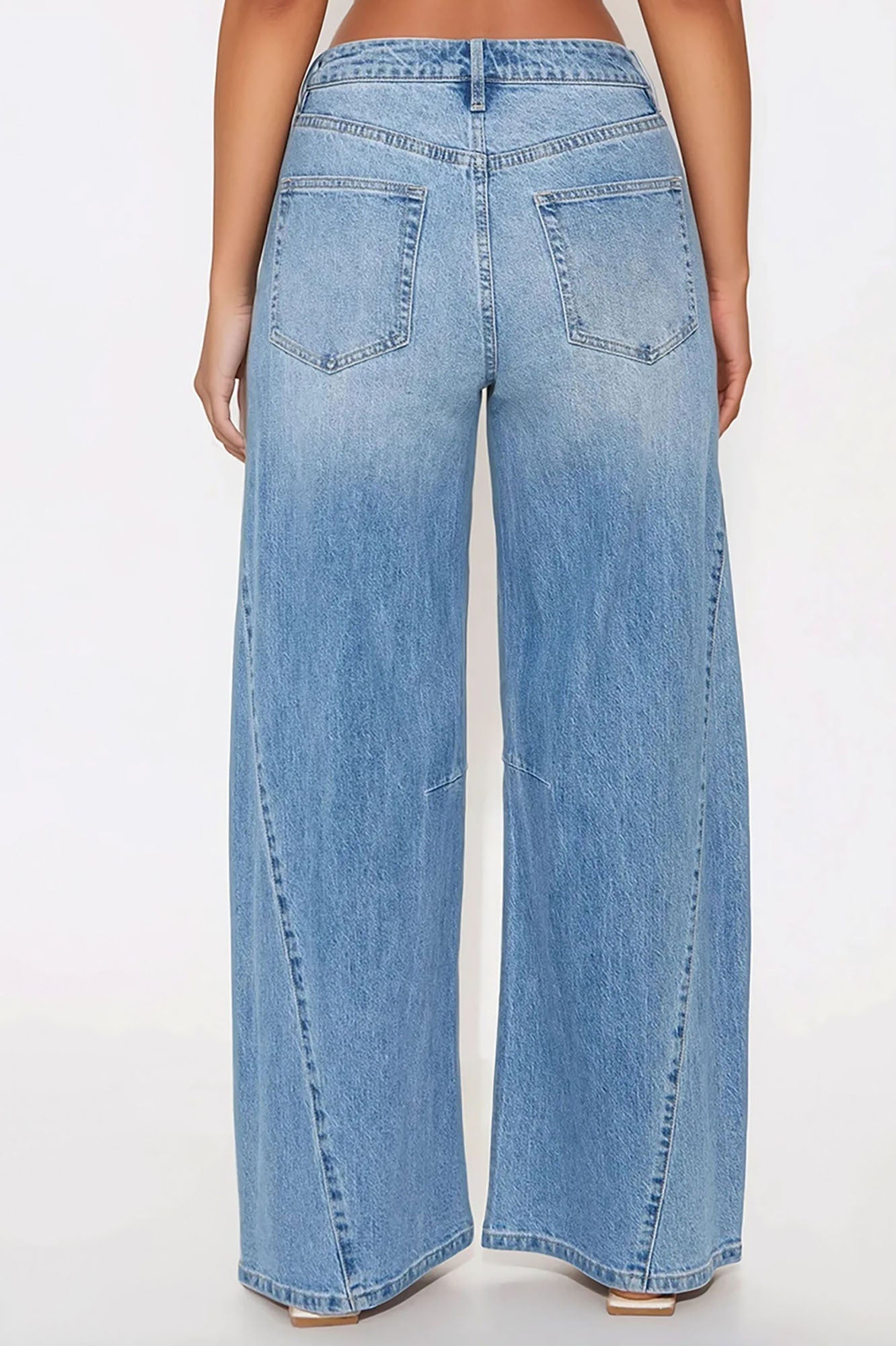 Ojai Seamed Barrel Wide Leg Jean - Light Wash