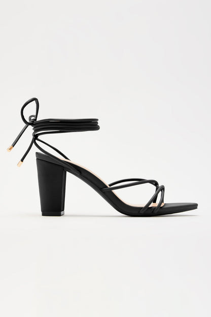 Carina Wrap Up Heels - Black