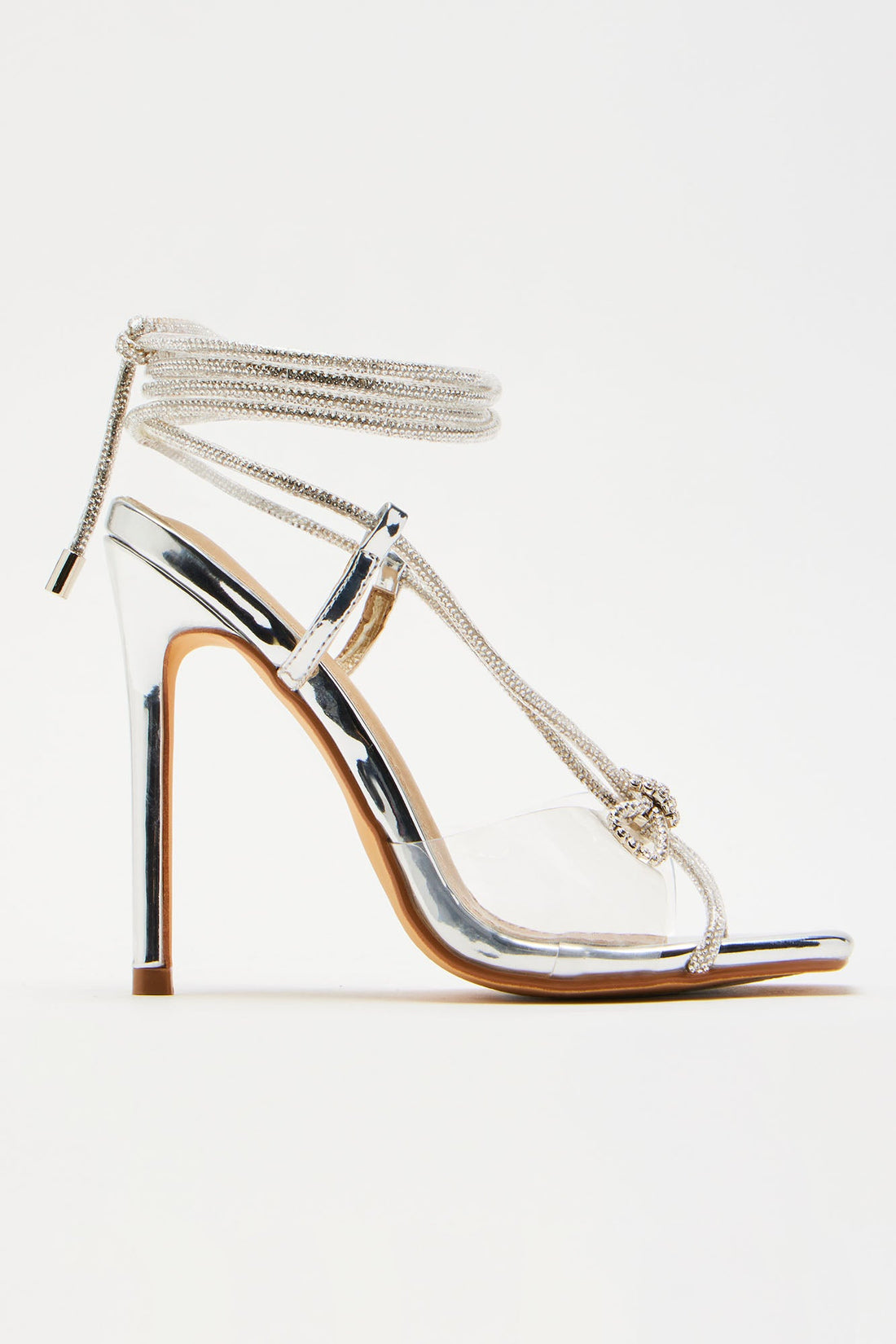 Stole The Show Wrap Up Heels - Silver