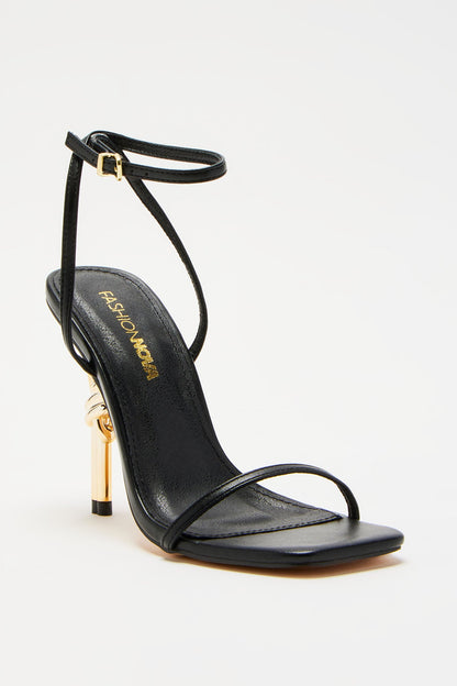 Ready Or Knot Heeled Sandals - Black