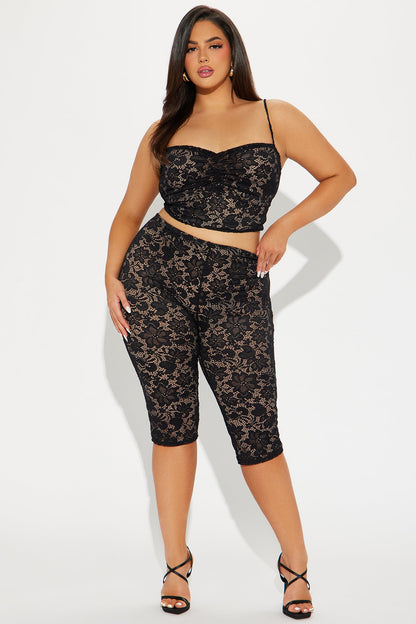 Victoria Lace Capri Set - Black