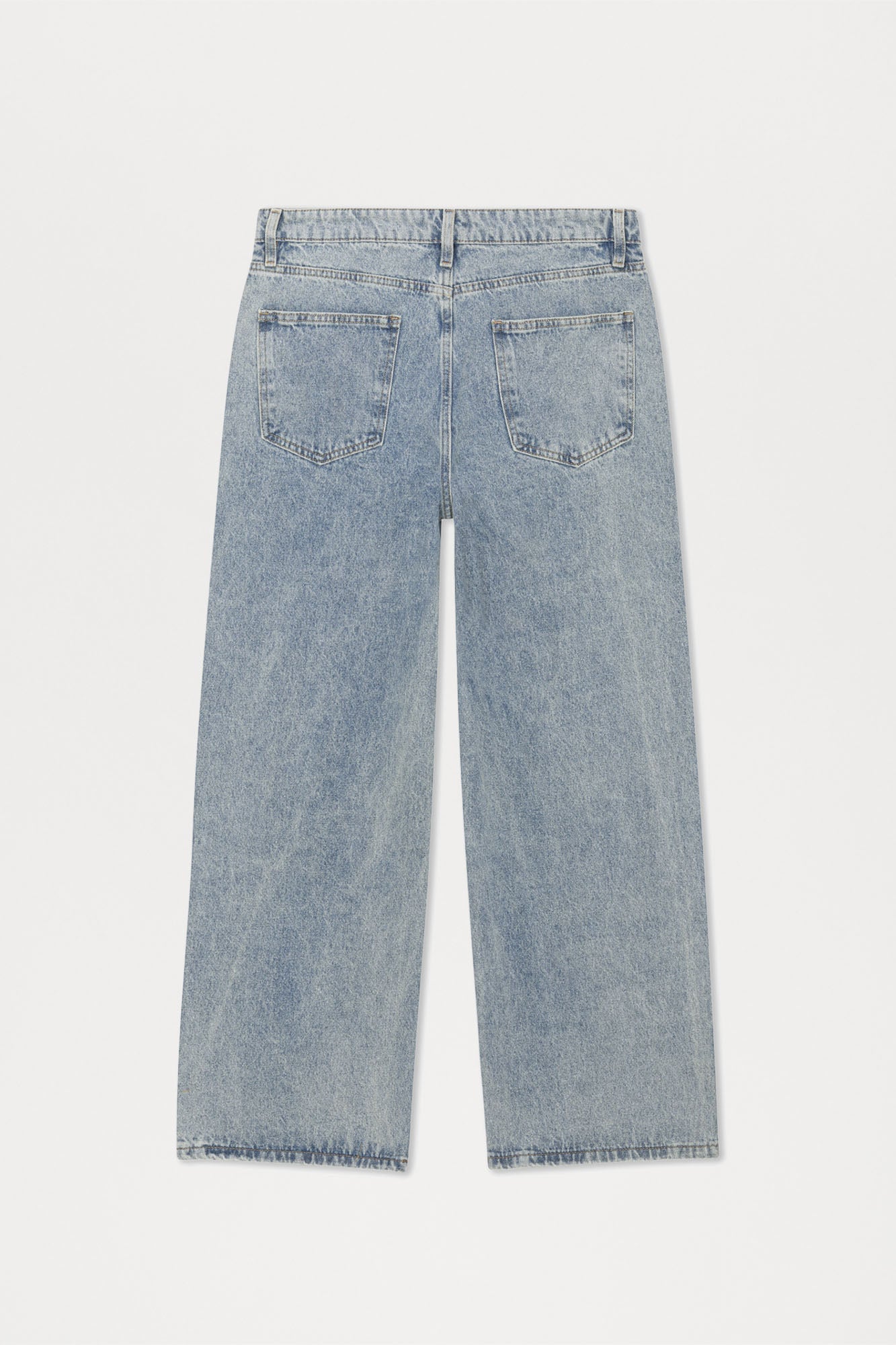 Be About It Distressed Carpenter Baggy Jeans - Light Wash