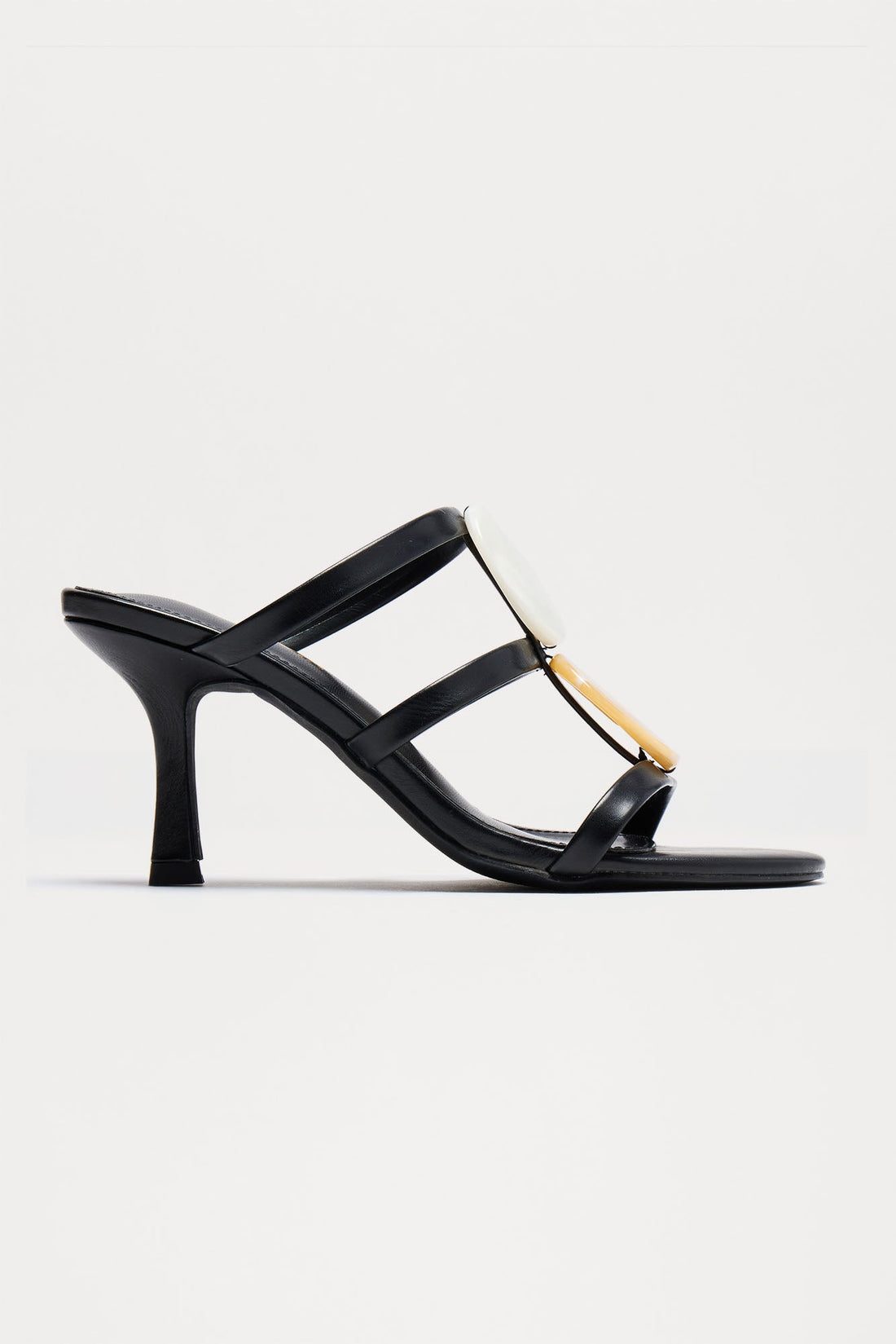 Lexene Stone Heels - Black