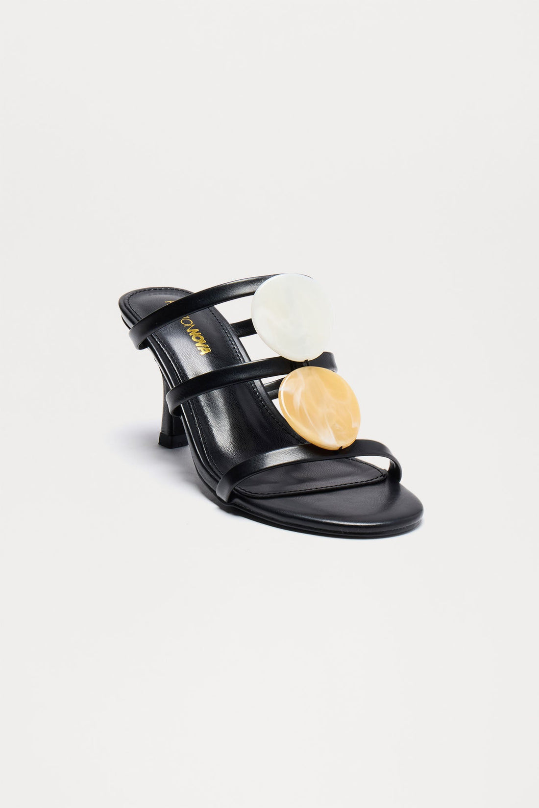 Lexene Stone Heels - Black