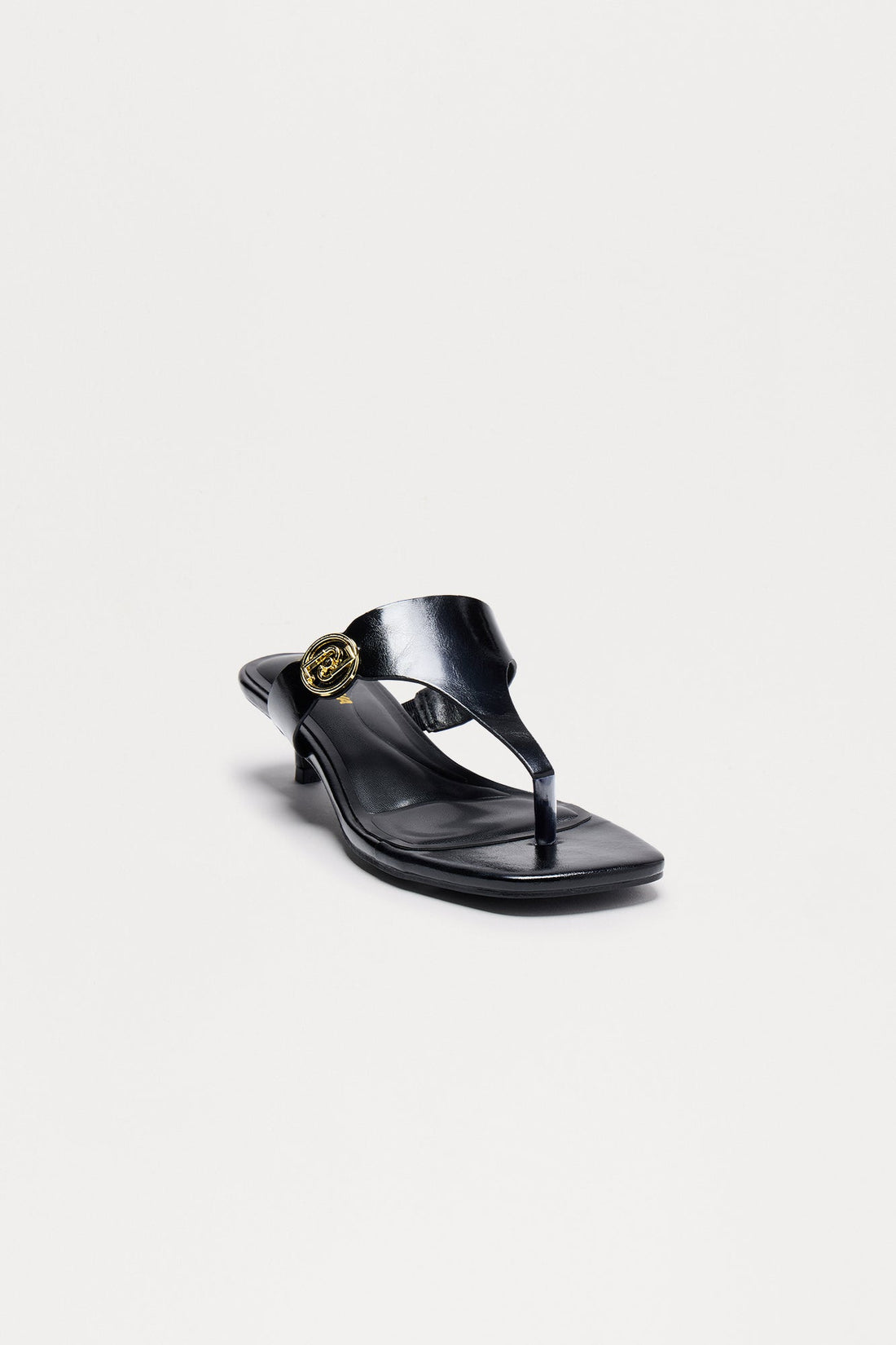 Max Kitten Heel Mules - Black