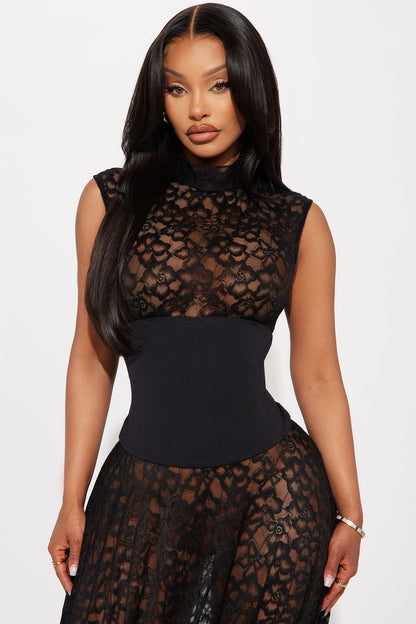 All Love Lace Maxi Dress - Black