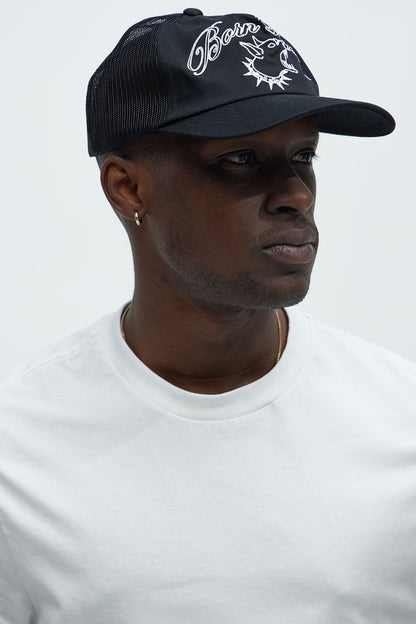 Born Broke Die Rich Unstructured Snapback Hat - Black