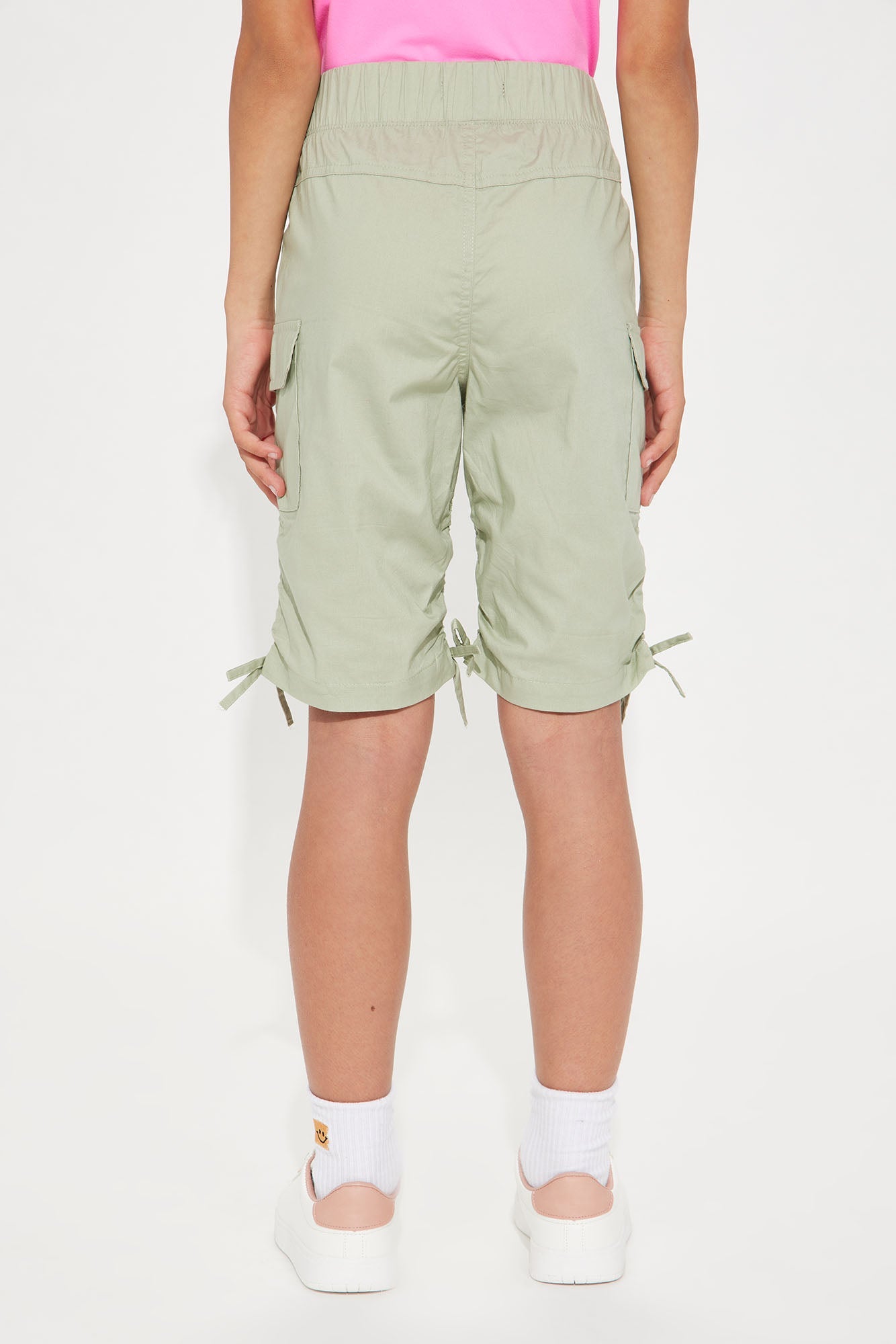 Mini Twill Cargo Bermuda Shorts - Olive
