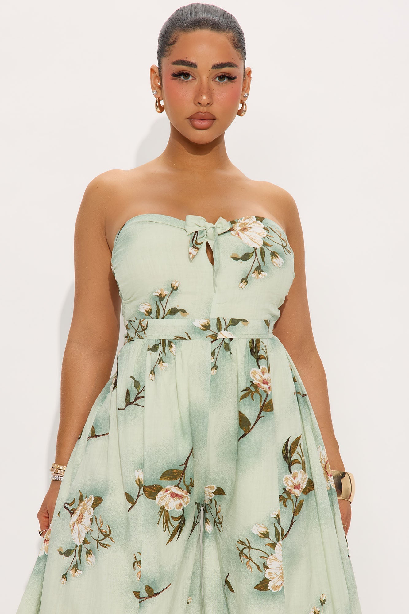 Scarlet Wide Leg Jumpsuit - Sage/combo