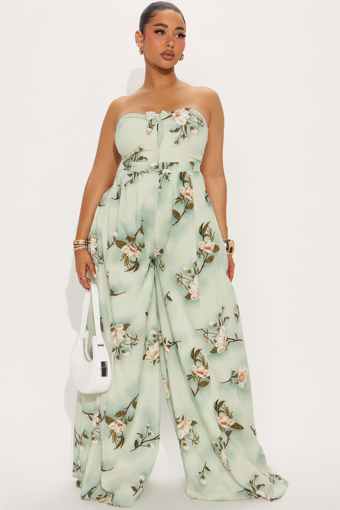 Scarlet Wide Leg Jumpsuit - Sage/combo