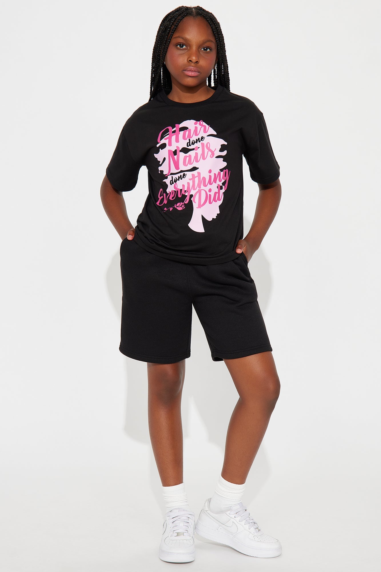 Mini Everything Did Short Set - Black