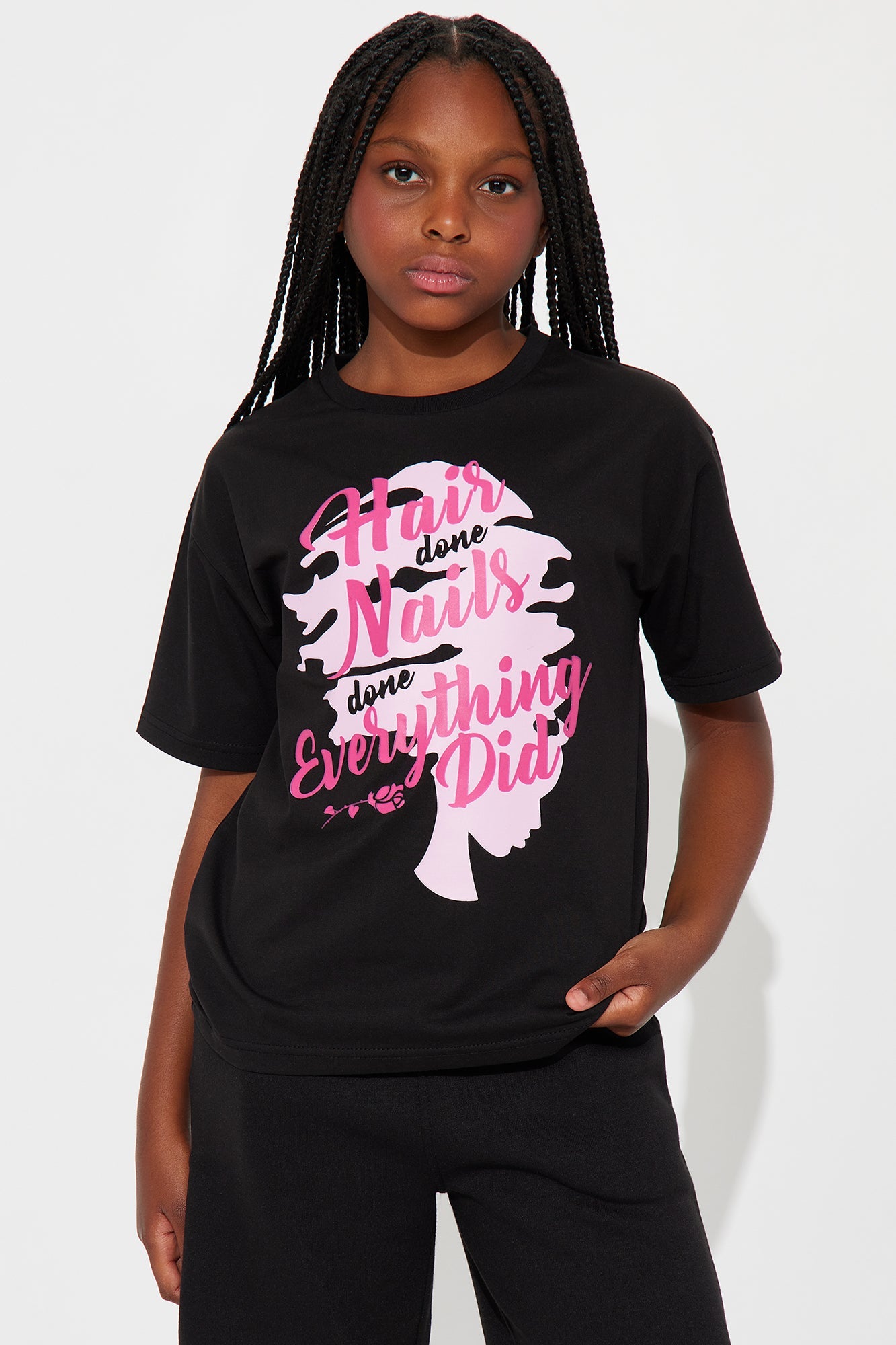 Mini Everything Did Short Set - Black