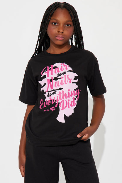Mini Everything Did Short Set - Black