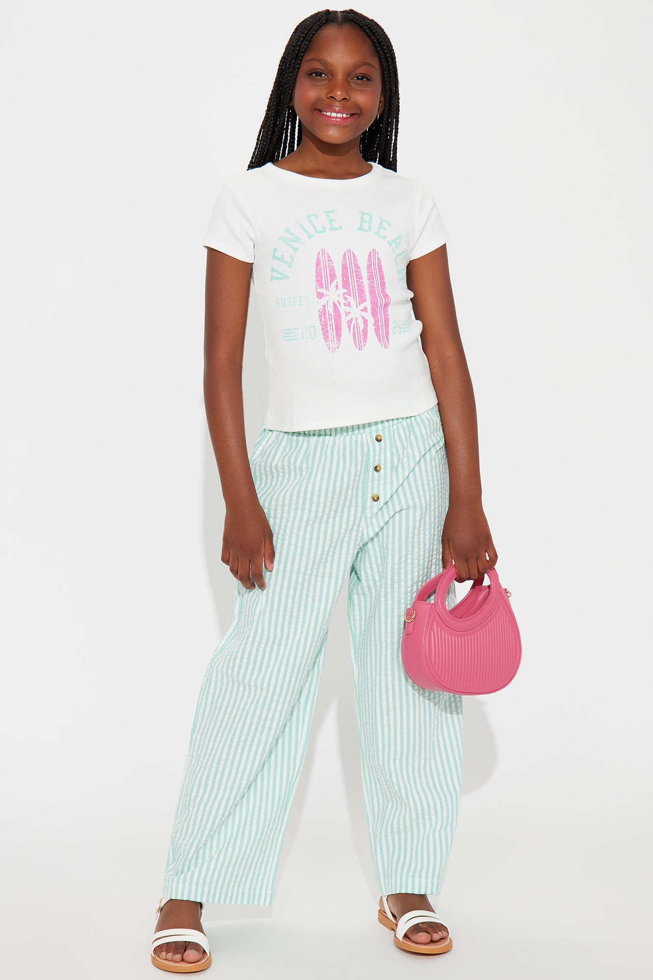Mini Venice Beach Surfing Pant Set - Mint/combo