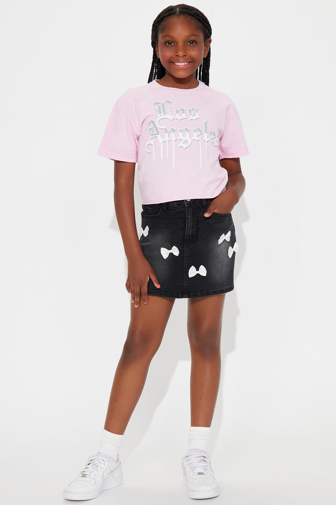 Mini Isabelle Bow Skort - Black Wash