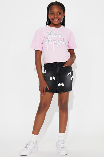 Mini Isabelle Bow Skort - Black Wash