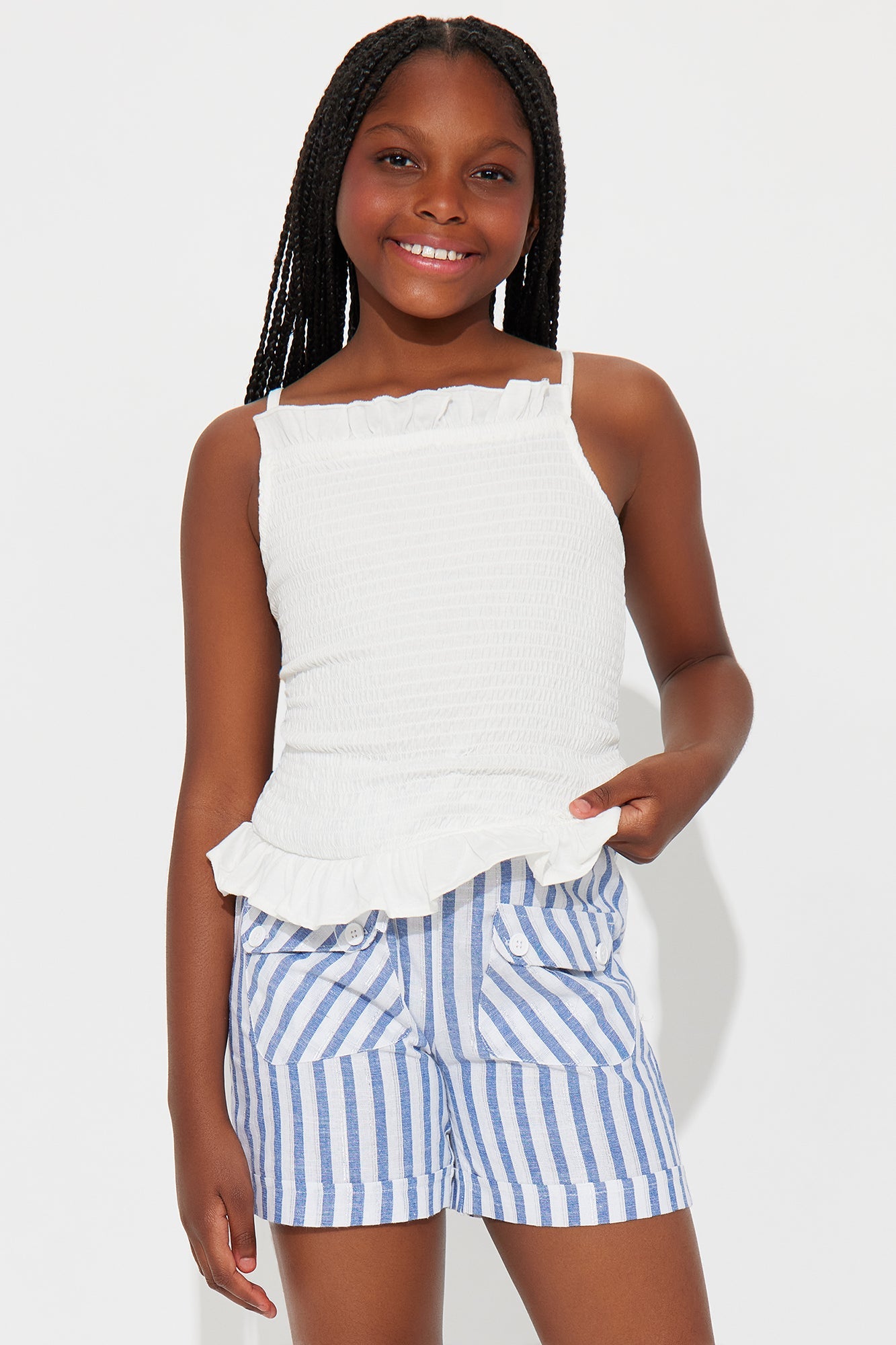 Mini Rosie Tank Top And Short Set - White/combo