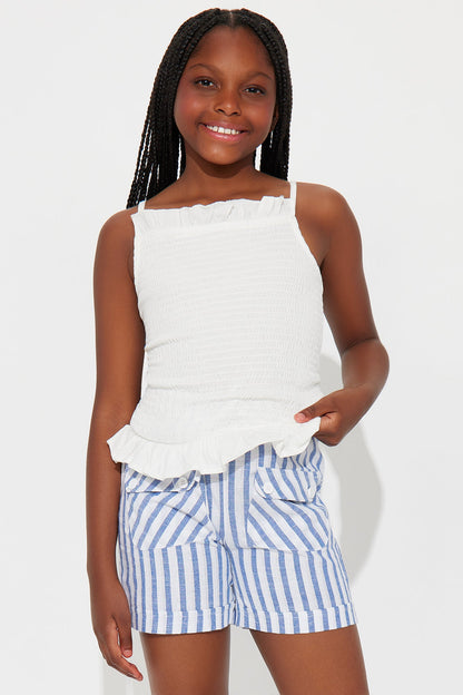 Mini Rosie Tank Top And Short Set - White/combo