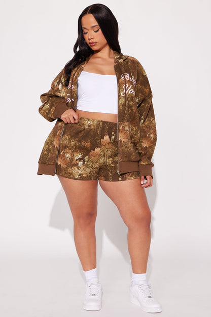 Too Busy For You Camo Mini Shorts - Camouflage