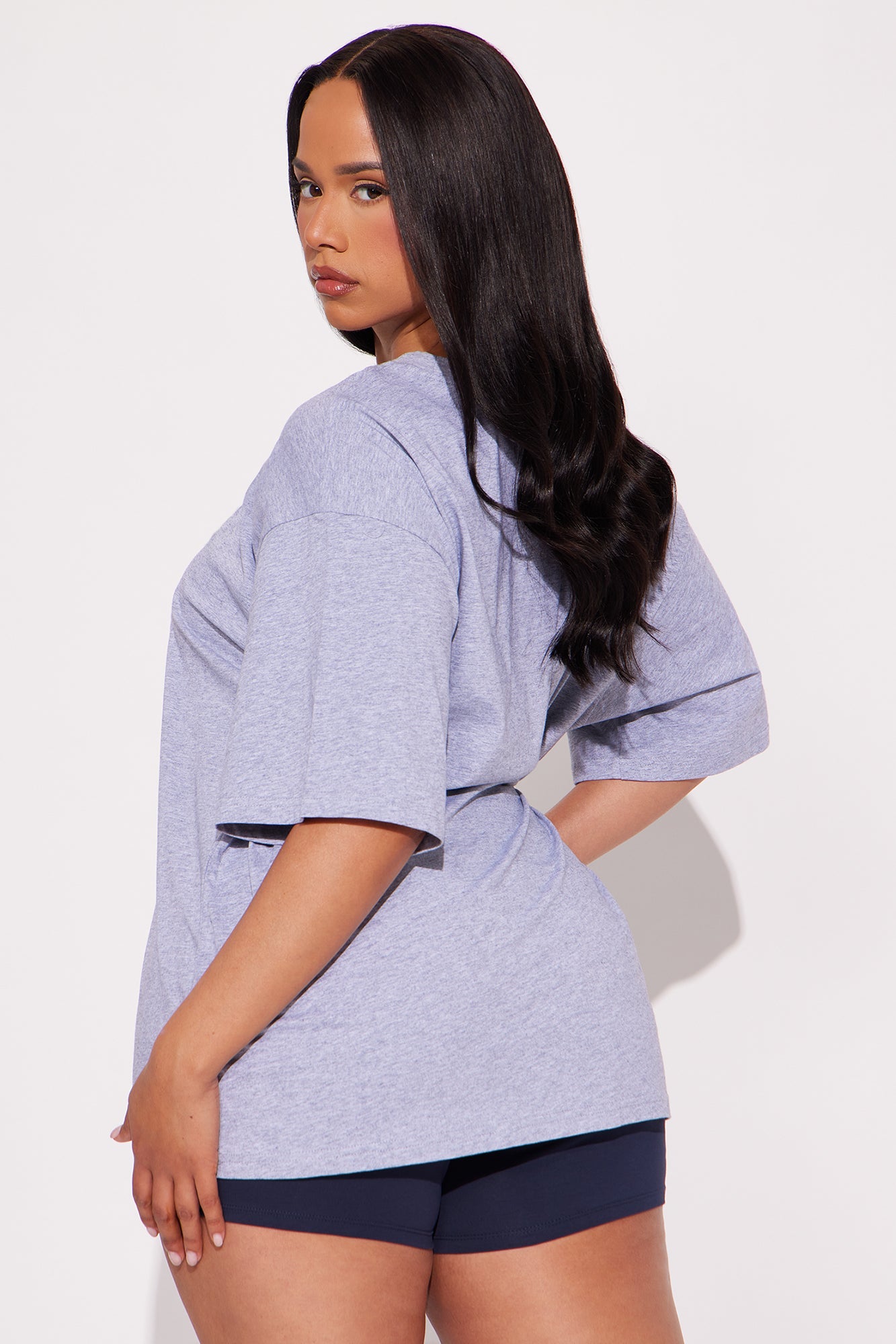 Off Duty Biker Short Set - Grey