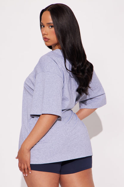 Off Duty Biker Short Set - Grey