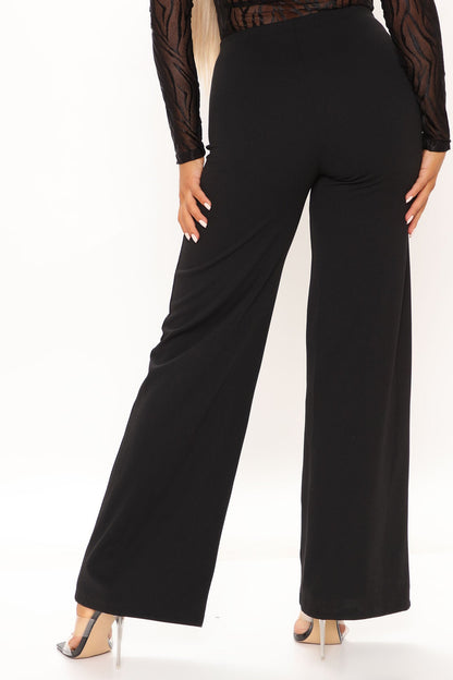 Office Crush Rhinestone Pant - Black