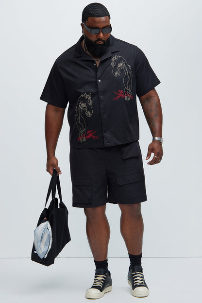 Get Right Utility Nylon Shorts - Black