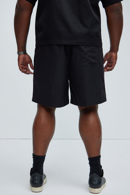 Get Right Utility Nylon Shorts - Black