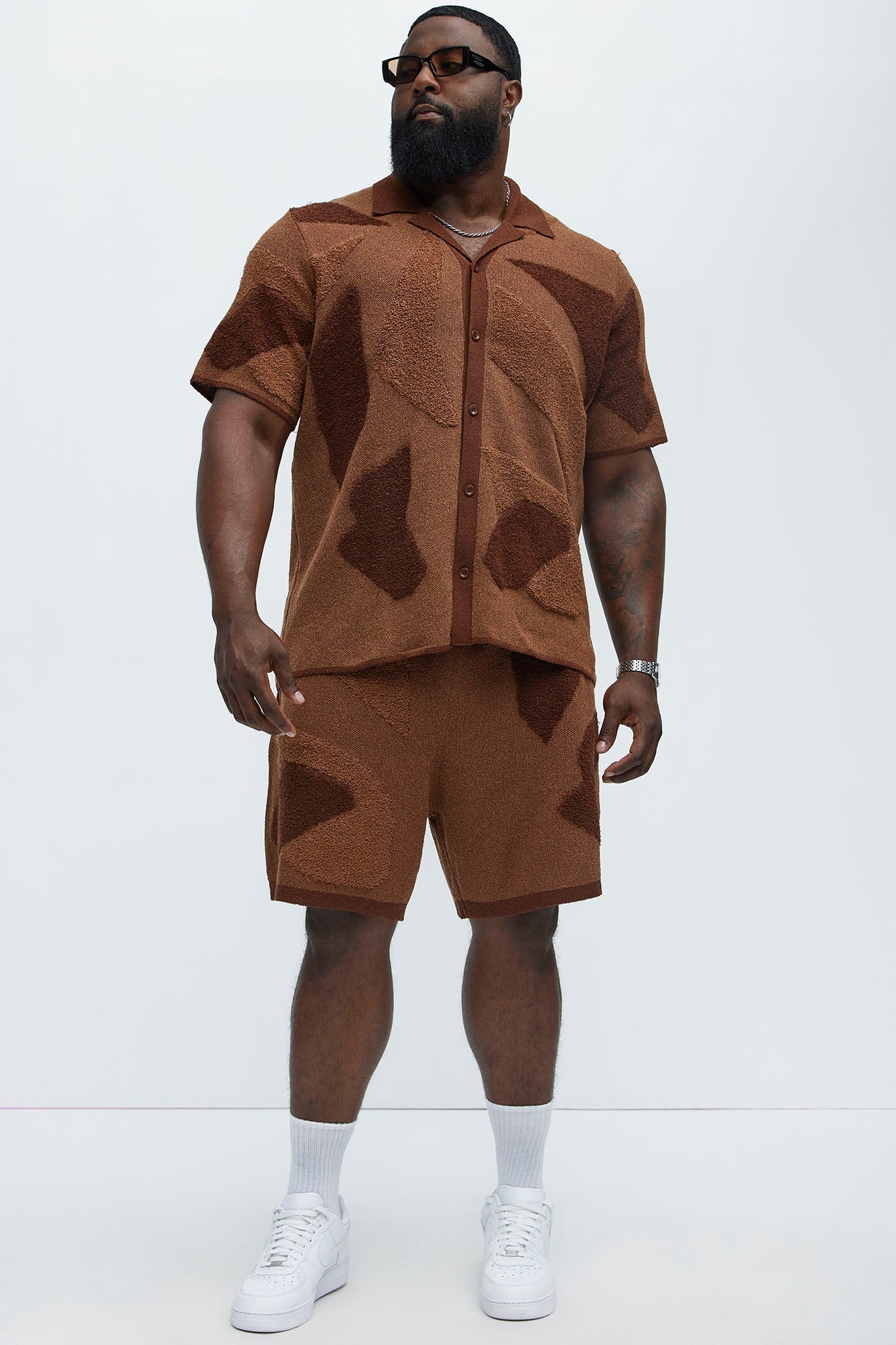Auron Knitted Shorts - Brown/combo