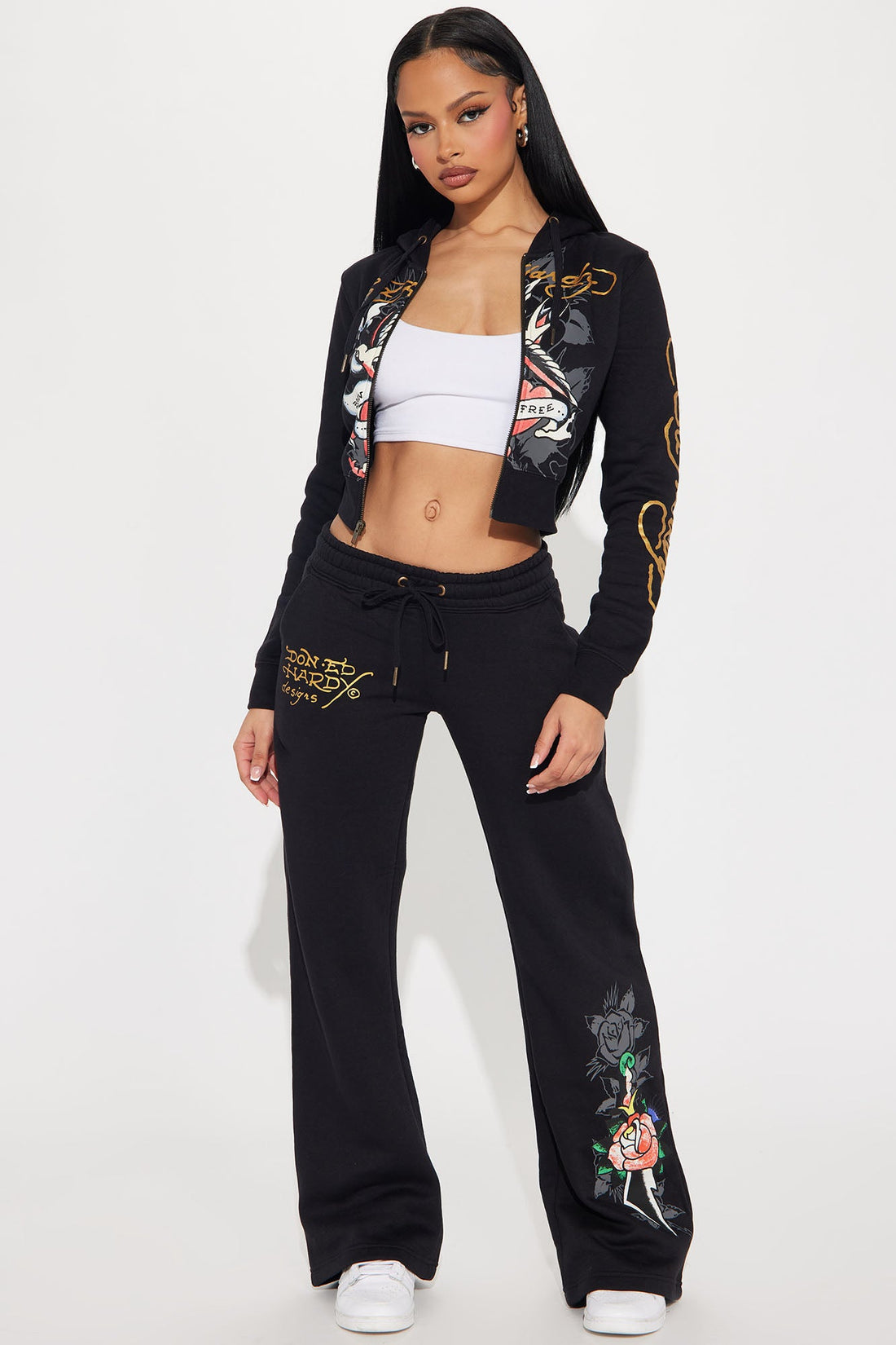 Ed Hardy Swallow Bird Sweatpant - Black