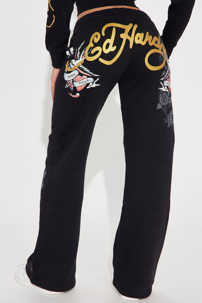 Ed Hardy Swallow Bird Sweatpant - Black