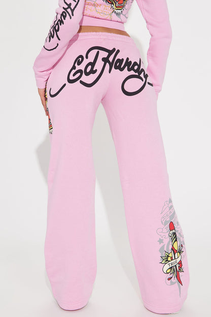 Ed Hardy Tiger Roar Pant - Pink