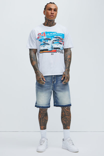 Run Around Relaxed Denim Shorts - Medium Wash