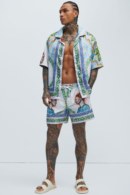 Atherton Mosaic Shirt - Blue/combo