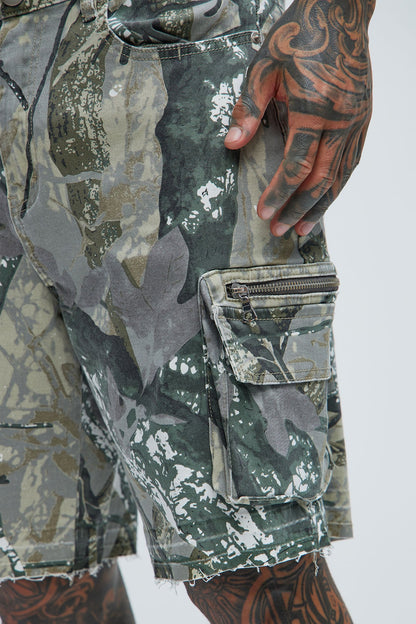 Deylen Cargo Relaxed Shorts - Camouflage