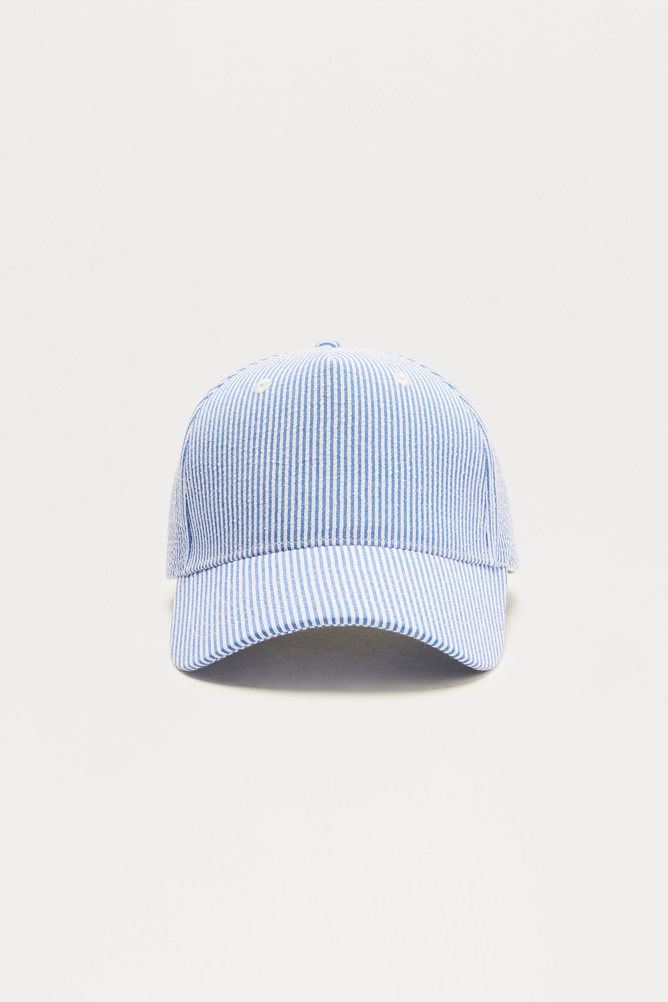 Pinstriped Snapback Hat - White/Blue
