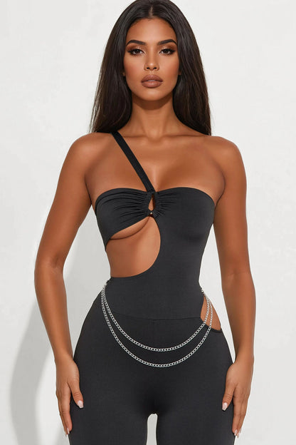 Strong Connection Cut Out Jumpsuit - Charcoal