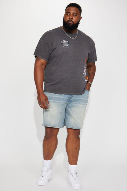 Mike Relaxed Denim Shorts - Medium Wash