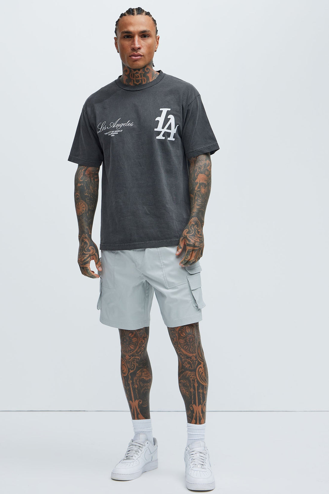 Catch Up Nylon Cargo Shorts - Grey