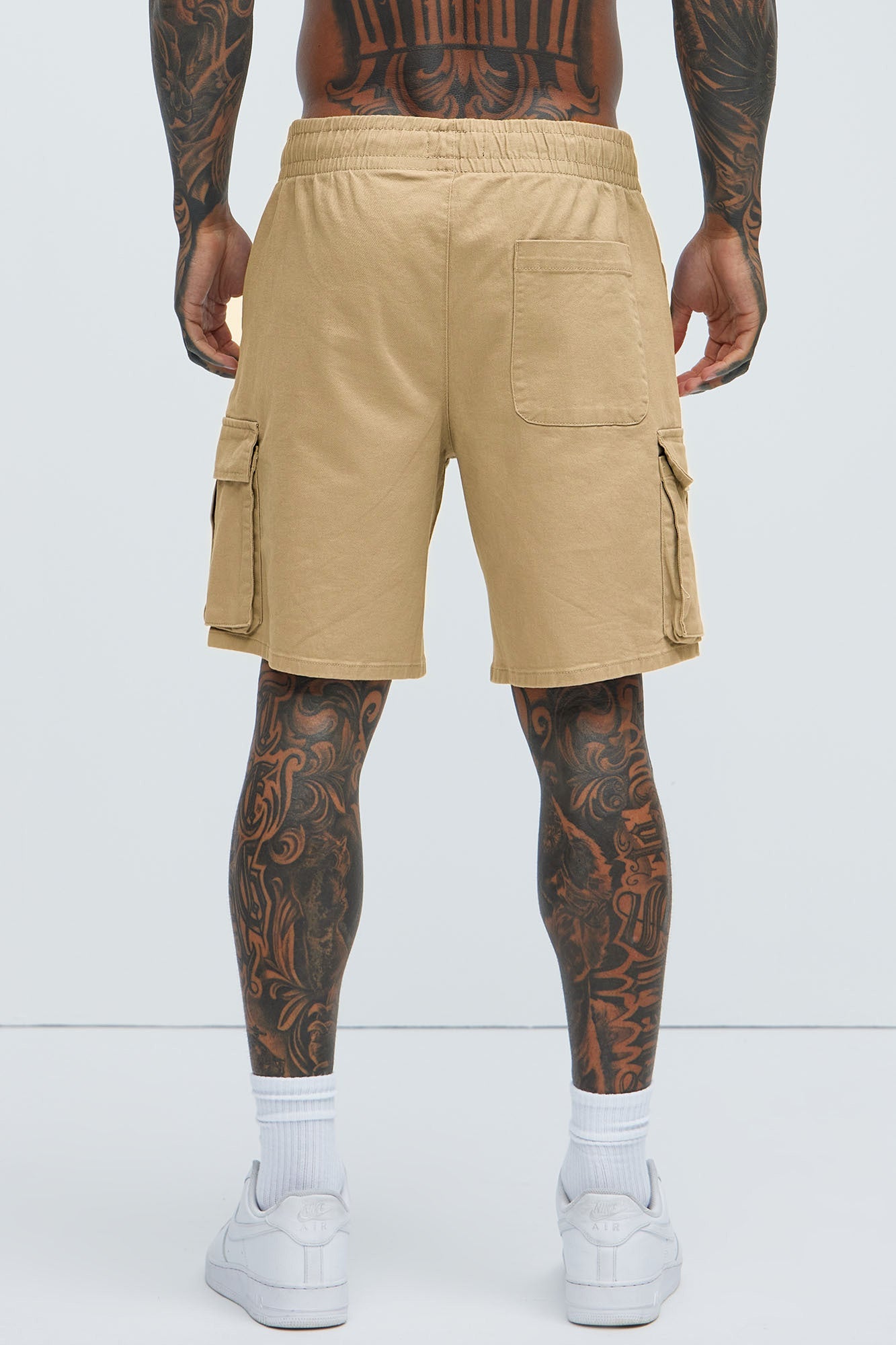Twill Volley Cargo Shorts - Khaki